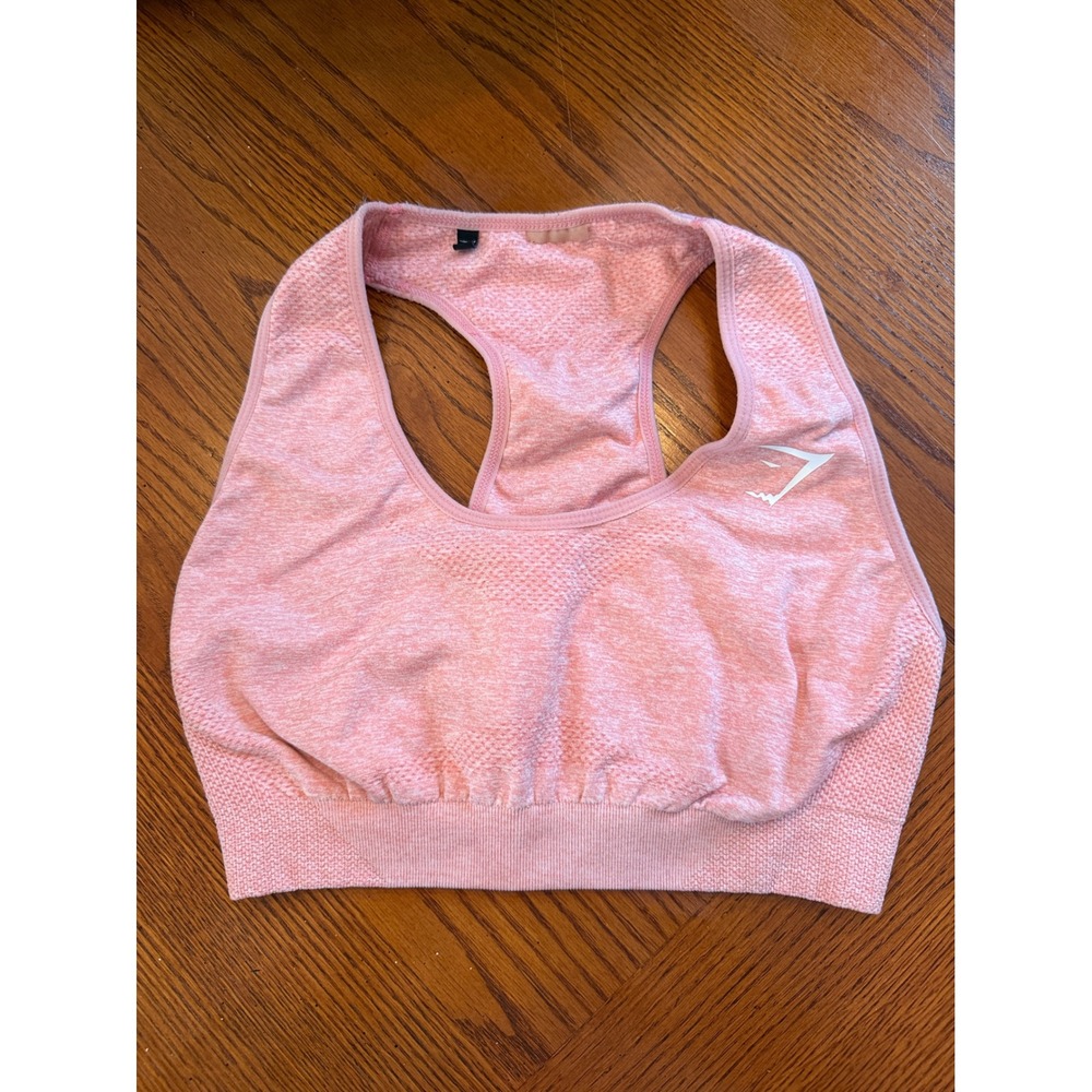 Gymshark Vital Seamless Sports Bra Womens S Pink Marl Racerback‎ Activewear